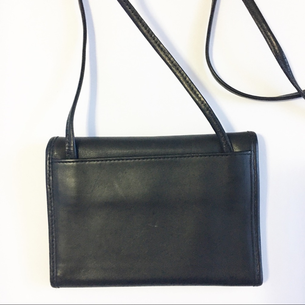 Coach vintage black leather cross body wallet - Picture 7 of 9